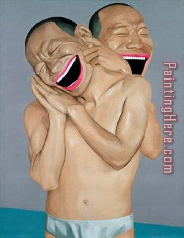 Relationship Series No Two painting - Yue Minjun Relationship Series No Two art painting